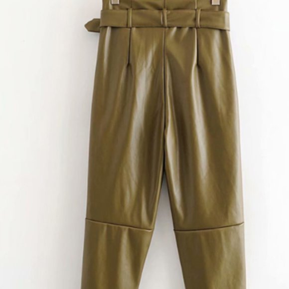 Leather bract leather trouser woman - Picture 2 of 9